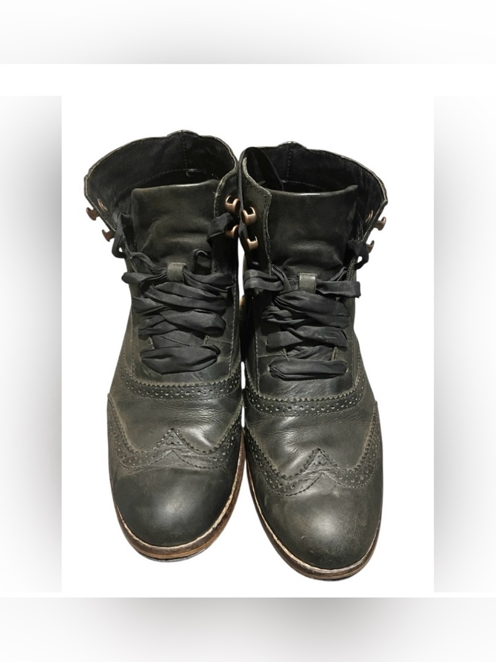 Sebago women’s claremont wingtip leather booties black size 8M - Picture 3 of 11
